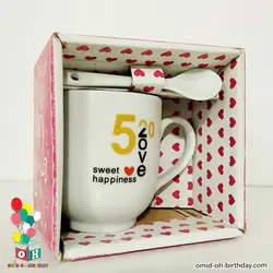 ماگ قاشق دار طرح 520 Love کد F0029