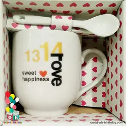 ماگ قاشق دار طرح Love 1314 کد F0031