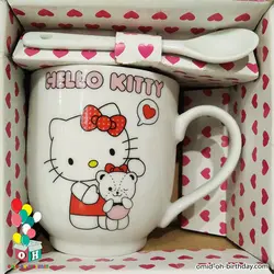 ماگ قاشق دار طرح Hello Kitty کد F0034