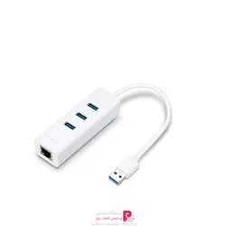 هاب USB 3.0 سه پورت و کارت شبکه تی پی-لينک مدل UE330TP-Link UE330 3 Ports USB 3.0 Hub And Network Adapter