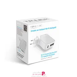 روتر جيبی وای-فای تی پی-لينک مدل TL-WR710NTP-LINK TL-WR710N Wi-Fi Pocket Router/AP/TV Adapter/Repeater
