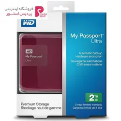 هارددیسک اکسترنال وسترن دیجیتال مدل My Passport Ultra PremiumWestern Digital My Passport Ultra Premium External Hard Drive - 500GB