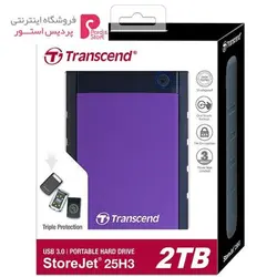هارددیسک اکسترنال ترنسند مدل StoreJet 25H3 ظرفیت 2 ترابایتTranscend StoreJet 25H3 External Hard Drive - 2TB