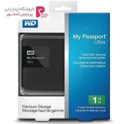 هارددیسک اکسترنال وسترن دیجیتال مدل My Passport Ultra PremiumWestern Digital My Passport Ultra Premium External Hard Drive - 1TB