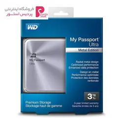 هارددیسک اکسترنال وسترن دیجیتال مدل My Passport Ultra Metal EditionWestern Digital My Passport Ultra Metal Edition External Hard Drive - 3TB