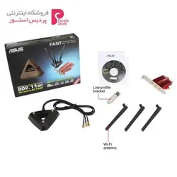کارت شبکه بی‌سیم، دو بانده و PCI Express ایسوس مدل PCE-AC68 Asus PCE-AC68 802.11ac Dual-band Wireless-AC1900 PCI-E Adapter