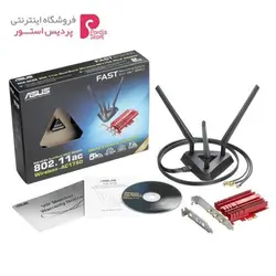 کارت شبکه بی‌سیم، دو بانده و PCI Express ایسوس مدل PCE-AC68 Asus PCE-AC68 802.11ac Dual-band Wireless-AC1900 PCI-E Adapter
