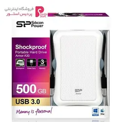 هارددیسک اکسترنال سیلیکون پاور مدل Armor A30 ظرفیت 500 گیگابایتSilicon Power Armor A30 External Hard Drive - 500GB