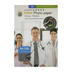 کاغذ فتوگلاسه براق 135 گرم 100 برگی سایز A4
