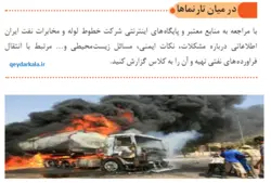 مشکلات، نکات ایمنی و مسائل زیست محیطی مرتبط با انتقال فرآورده های نفتی_ در میان تارنما ص  شیمی یازدهم46