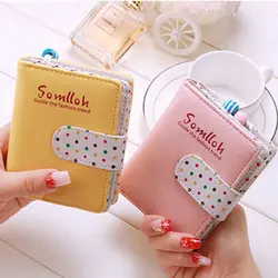 کیف پول زنانه Somlloh طرح خالخالی