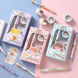 ست چسب مایع،کاتر،استیکر و چسب واشی eda