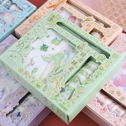 ست 14 تکه چسب واشی و استیکر ورقه ای به همراه کاتر سرزمین رویایی