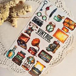 ست استیکر وینتیج وسایل آنتیک و قدیمی - برچسب وینتیج