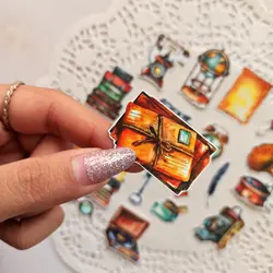 ست استیکر وینتیج وسایل آنتیک و قدیمی - برچسب وینتیج