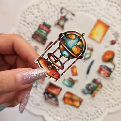 ست استیکر وینتیج وسایل آنتیک و قدیمی - برچسب وینتیج