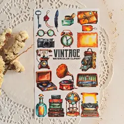ست استیکر وینتیج وسایل آنتیک و قدیمی - برچسب وینتیج