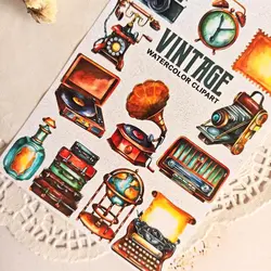 ست استیکر وینتیج وسایل آنتیک و قدیمی - برچسب وینتیج