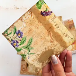 ست کاغذ وینتیج گل و گیاه - کاغذ طرح دار