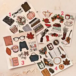 ست استیکر تزیینی پاییزی - ست 4 عددی برچسب پاییزی