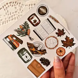 ست استیکر تزیینی پاییزی - ست 4 عددی برچسب پاییزی