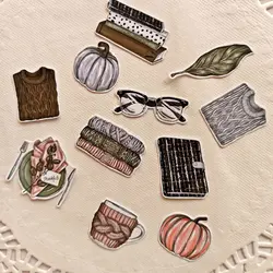 ست استیکر تزیینی پاییزی - ست 4 عددی برچسب پاییزی