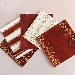 ست کاغذ طرح زرشکی و طلایی