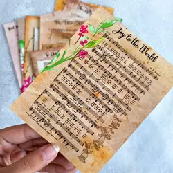 کاغذ تم ساز موسیقی کریسمس | پک کاغذ طرح دار موسیقی کریسمس