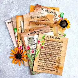 کاغذ تم ساز موسیقی کریسمس | پک کاغذ طرح دار موسیقی کریسمس