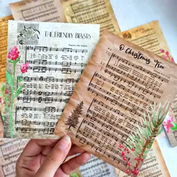 کاغذ تم ساز موسیقی کریسمس | پک کاغذ طرح دار موسیقی کریسمس