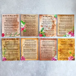 کاغذ تم ساز موسیقی کریسمس | پک کاغذ طرح دار موسیقی کریسمس