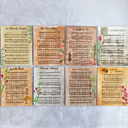 کاغذ تم ساز موسیقی کریسمس | پک کاغذ طرح دار موسیقی کریسمس