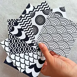 کاغذ اسکرپ بوک پترن دایره ای | کاغذ تم ساز مشکی سفید