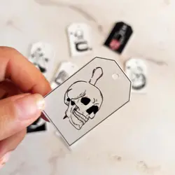 تگ مقوایی 9 عددی - تگ آویز با تم دارک وایبز