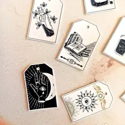 تگ مقوایی 9 عددی - تگ آویز با تم دارک وایبز