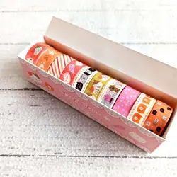 چسب واشی 10 عددی فانتزی | پک چسب طرح دار رنگی رنگی