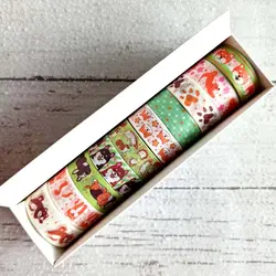 چسب واشی 10 عددی فانتزی | پک چسب طرح دار رنگی رنگی