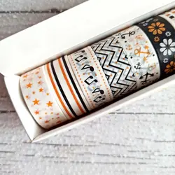 چسب واشی 10 عددی فانتزی | پک چسب طرح دار رنگی رنگی