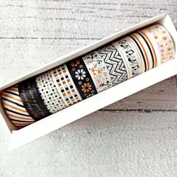 چسب واشی 10 عددی فانتزی | پک چسب طرح دار رنگی رنگی