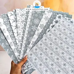 ست کاغذ کریسمس خاکستری | ست 14 عددی