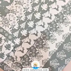 ست کاغذ کریسمس خاکستری | ست 14 عددی