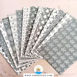 ست کاغذ کریسمس خاکستری | ست 14 عددی