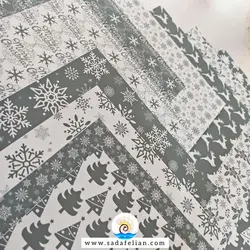 ست کاغذ کریسمس خاکستری | ست 14 عددی