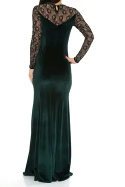 لباس مجلسی ماکسی مخمل سبز Pol &amp; Pol