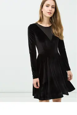 لباس مجلسی مخمل مشکی KOTON