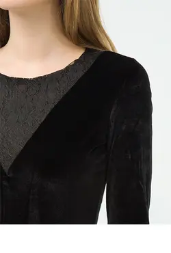 لباس مجلسی مخمل مشکی KOTON