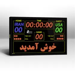 اسکوربرد ورزشی چند منظوره دیجیتال مدل F180 سایز 300*154 سانتیمتر - نمایشگرهای دیجیتال سیب سیاه اسکوربورد ورزشی