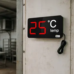 دماسنج دیجیتال دیواری مدل T-8 سایز 8×15 سانتیمتر - نمایشگرهای دیجیتال سیب سیاه | ترمومتر، دماسنج، رطوبت سنج دیجیتال دیواری