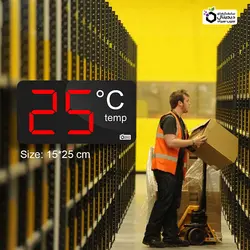 دماسنج دیجیتال بزرگ دیواری مدل T-15 سایز 25×15 سانتیمتر - نمایشگرهای دیجیتال سیب سیاه