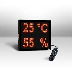 دماسنج و رطوبت سنج ضد آب دیجیتال مدل OHT42 سایز 42×42 سانتیمتر - نمایشگرهای دیجیتال سیب سیاه دماسنج محیطی دیجیتال بزرگ دیواری